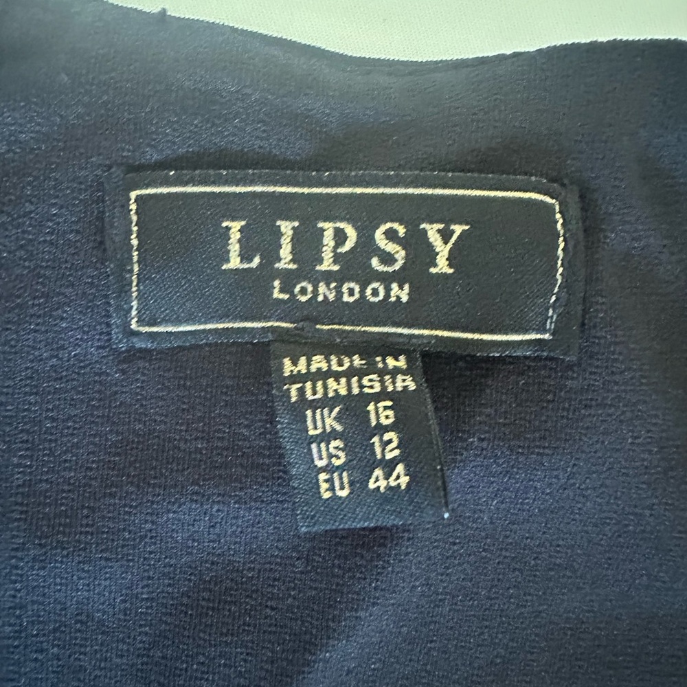 Lipsy London Black Tailored Sheath Dress Gold Hardware US 12 - Picture 7 of 7